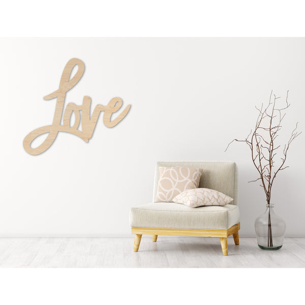 Words Wall Hanging (All Words Available) Wall Hanging Shop LazerEdge Maple Standard Love