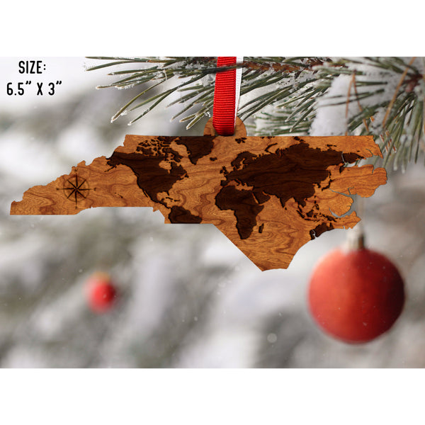 World Map North Carolina Ornament Ornament LazerEdge 