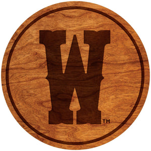 Wyoming Cowboys Coaster Block W Coaster LazerEdge Cherry 