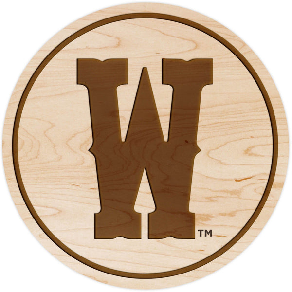 Wyoming Cowboys Coaster Block W Coaster LazerEdge Maple 