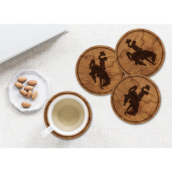 Wyoming Cowboys Coaster Bucking Horse Only Coaster LazerEdge 