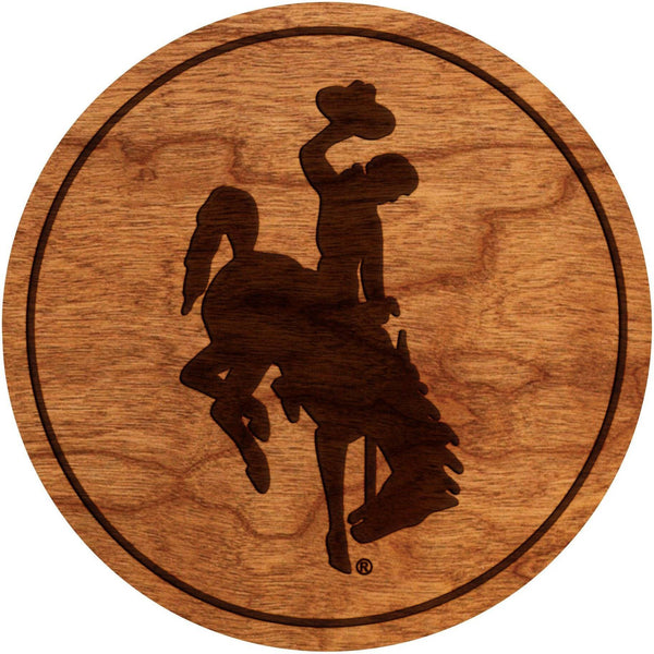 Wyoming Cowboys Coaster Bucking Horse Only Coaster LazerEdge Cherry 