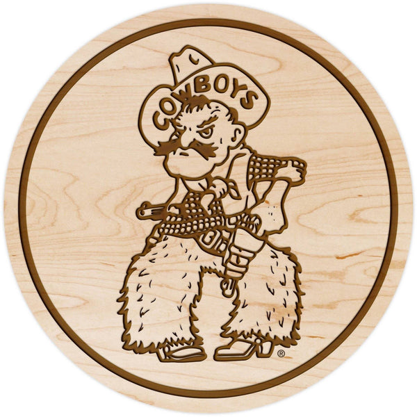 Wyoming Cowboys Coaster Pistol Pete Coaster LazerEdge Maple 