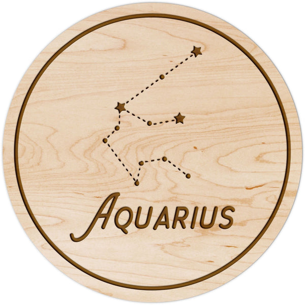 Zodiac Coaster - Aquarius Coaster Shop LazerEdge Maple Constellation 