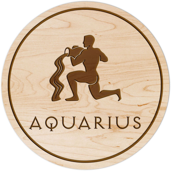 Zodiac Coaster - Aquarius Coaster Shop LazerEdge Maple Picture 