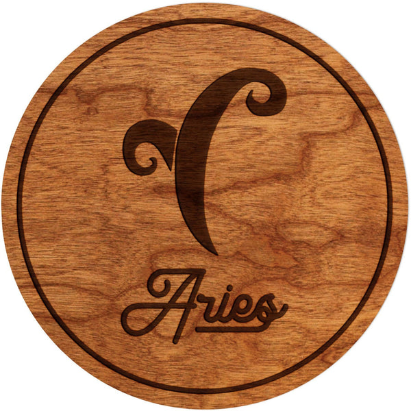 Zodiac Coaster - Aries Coaster Shop LazerEdge Cherry Symbol 