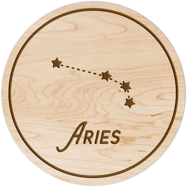 Zodiac Coaster - Aries Coaster Shop LazerEdge Maple Constellation 