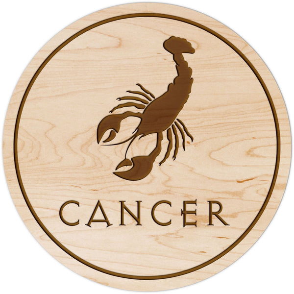 Zodiac Coaster - Cancer Coaster Shop LazerEdge Maple Picture 