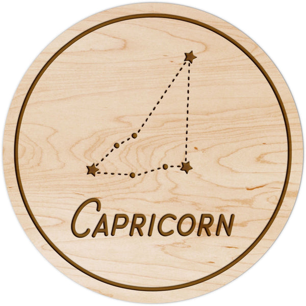 Zodiac Coaster - Capricorn Coaster Shop LazerEdge Maple Constellation 