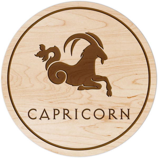 Zodiac Coaster - Capricorn Coaster Shop LazerEdge Maple Picture 