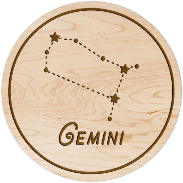 Zodiac Coaster - Gemini Coaster Shop LazerEdge Maple Constellation 