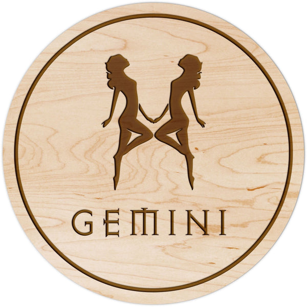 Zodiac Coaster - Gemini Coaster Shop LazerEdge Maple Picture 