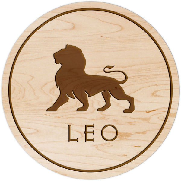 Zodiac Coaster - Leo Coaster Shop LazerEdge Maple Picture 