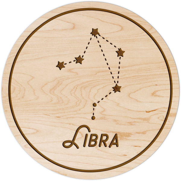 Zodiac Coaster - Libra Coaster Shop LazerEdge Maple Constellation 