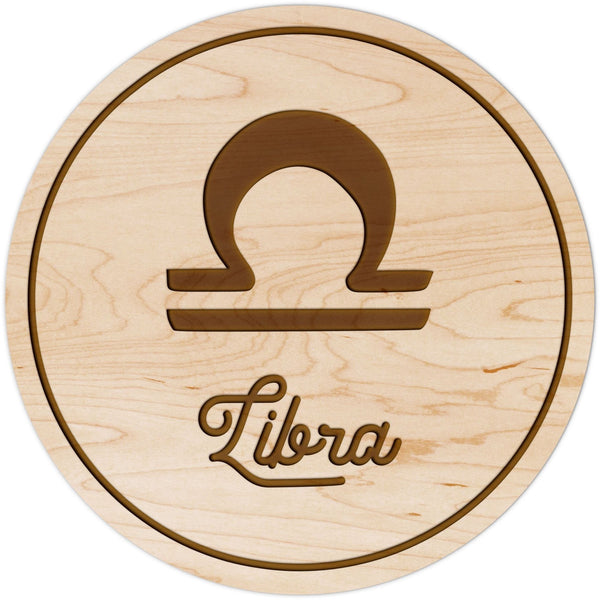 Zodiac Coaster - Libra Coaster Shop LazerEdge Maple Symbol 
