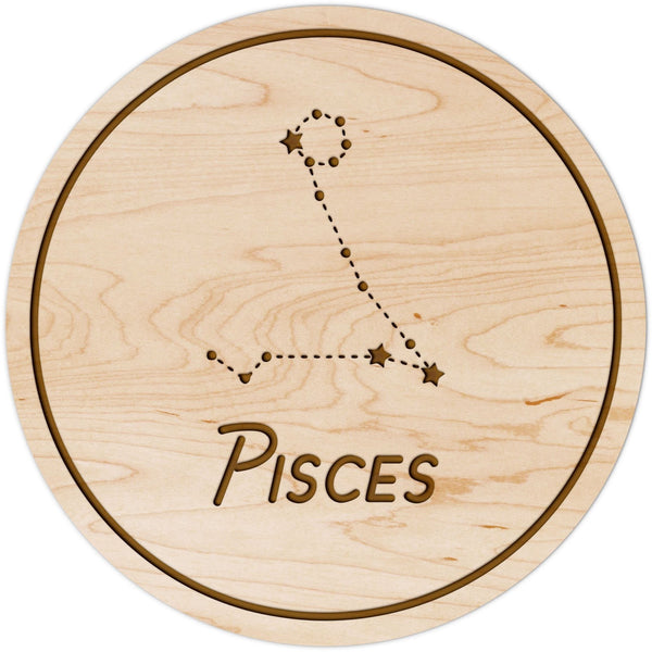 Zodiac Coaster - Pisces Coaster Shop LazerEdge Maple Constellation 