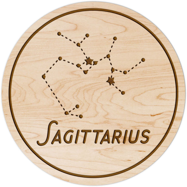 Zodiac Coaster - Sagittarius Coaster Shop LazerEdge Maple Constellation 