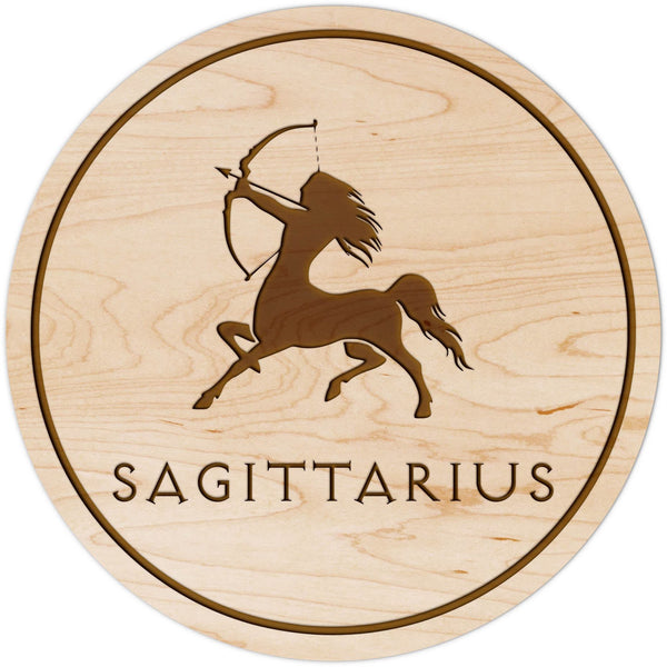 Zodiac Coaster - Sagittarius Coaster Shop LazerEdge Maple Picture 