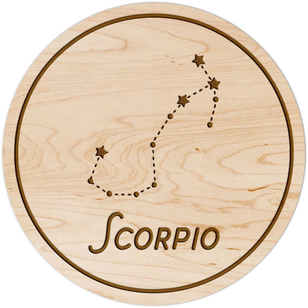 Zodiac Coaster - Scorpio Coaster Shop LazerEdge Maple Constellation 