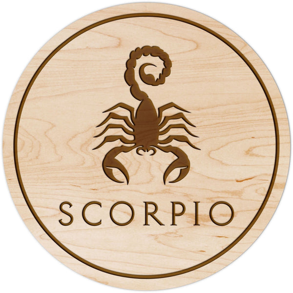 Zodiac Coaster - Scorpio Coaster Shop LazerEdge Maple Picture 