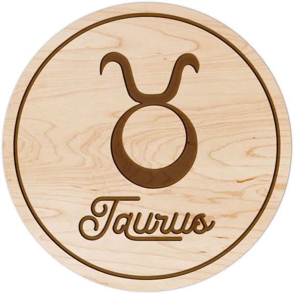 Zodiac Coaster - Taurus Coaster Shop LazerEdge Maple Symbol 