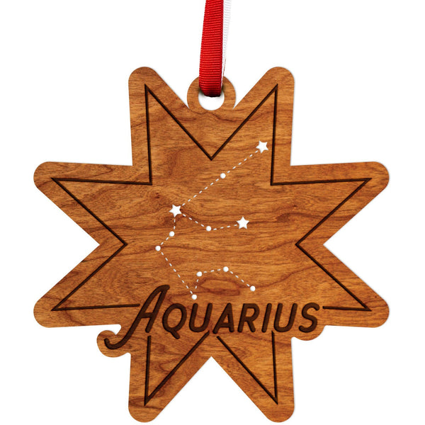 Zodiac Ornament - Aquarius Ornament LazerEdge Cherry 