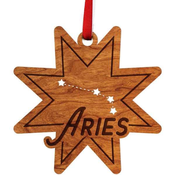 Zodiac Ornament - Aries Ornament LazerEdge Cherry 
