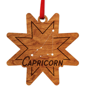 Zodiac Ornament - Capricorn Ornament LazerEdge Cherry 