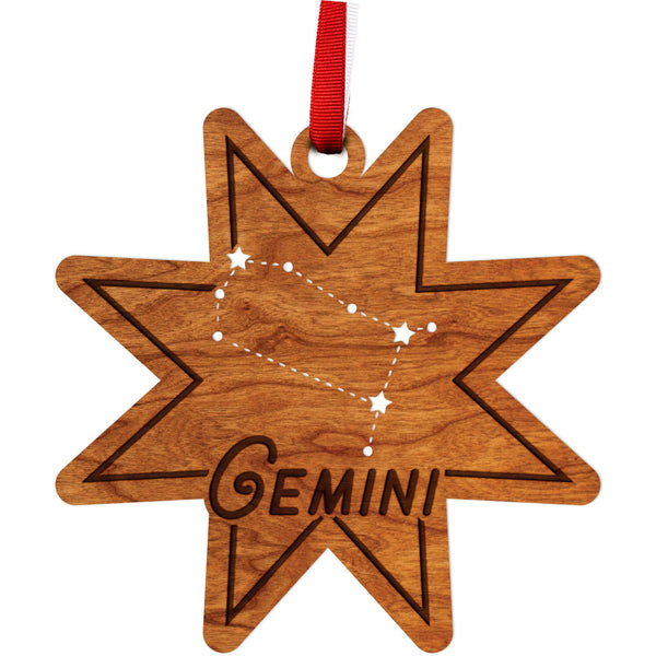 Zodiac Ornament - Gemini Ornament LazerEdge Cherry 