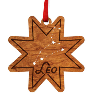Zodiac Ornament - Leo Ornament LazerEdge Cherry 