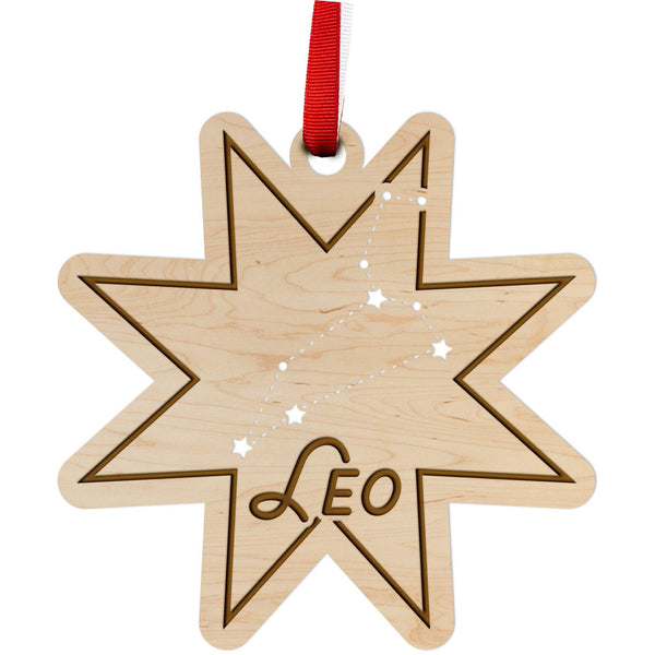 Zodiac Ornament - Leo Ornament LazerEdge Maple 