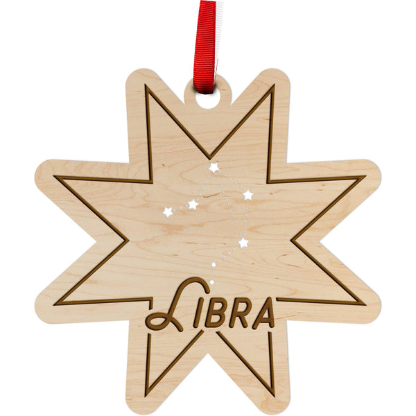 Zodiac Ornament - Libra Ornament LazerEdge Maple 