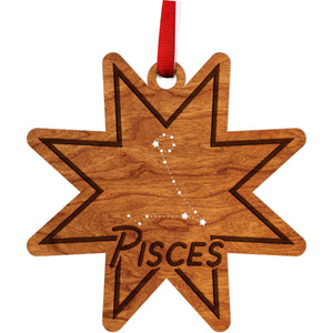Zodiac Ornament - Pisces Ornament LazerEdge Cherry 