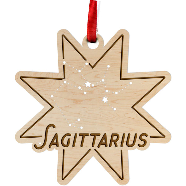 Zodiac Ornament - Sagittarius Ornament LazerEdge Maple 
