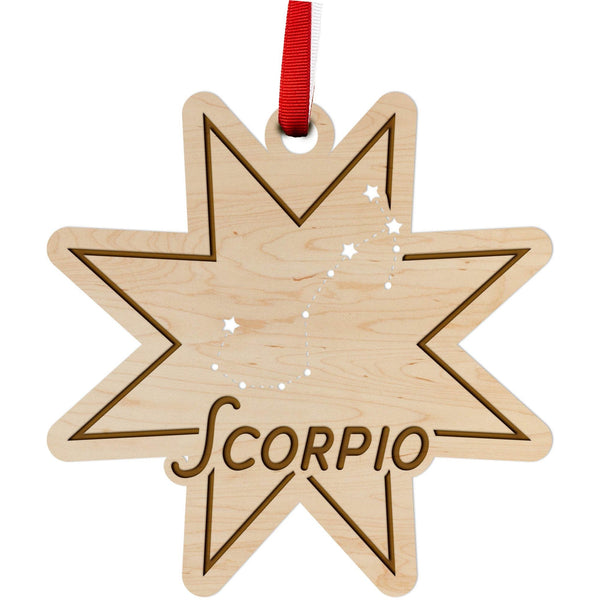 Zodiac Ornament - Scorpio Ornament LazerEdge Maple 