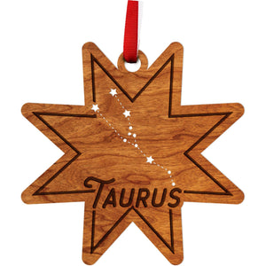 Zodiac Ornament - Taurus Ornament LazerEdge Cherry 