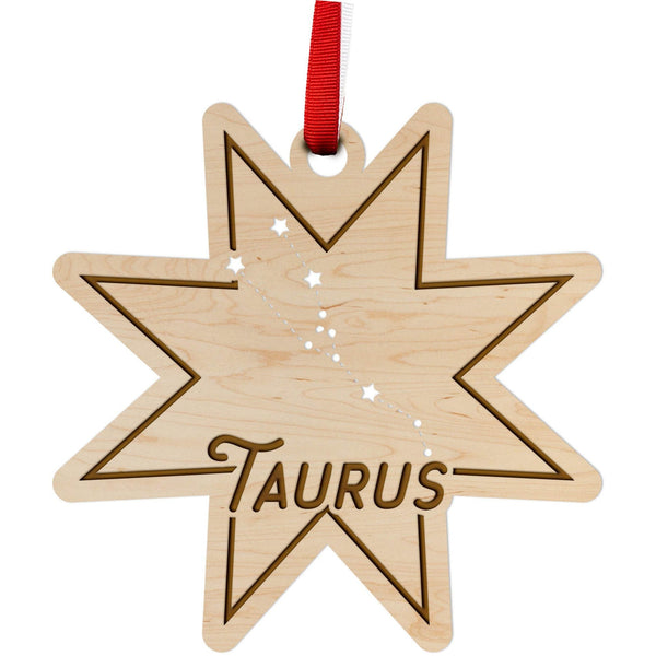 Zodiac Ornament - Taurus Ornament LazerEdge Maple 